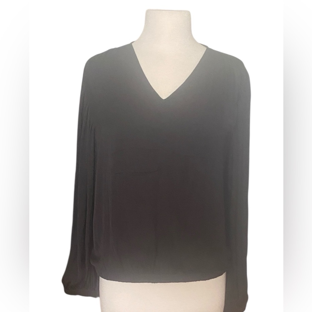 Catherine Malandrino Black V-Neck Blouse